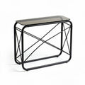 Tavolo consolle in metallo e vetro per ingresso – 45 x 30 x 75 cm