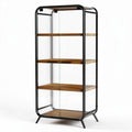 Libreria in metallo e vetro per soggiorno – 40 x 20 x 100 cm