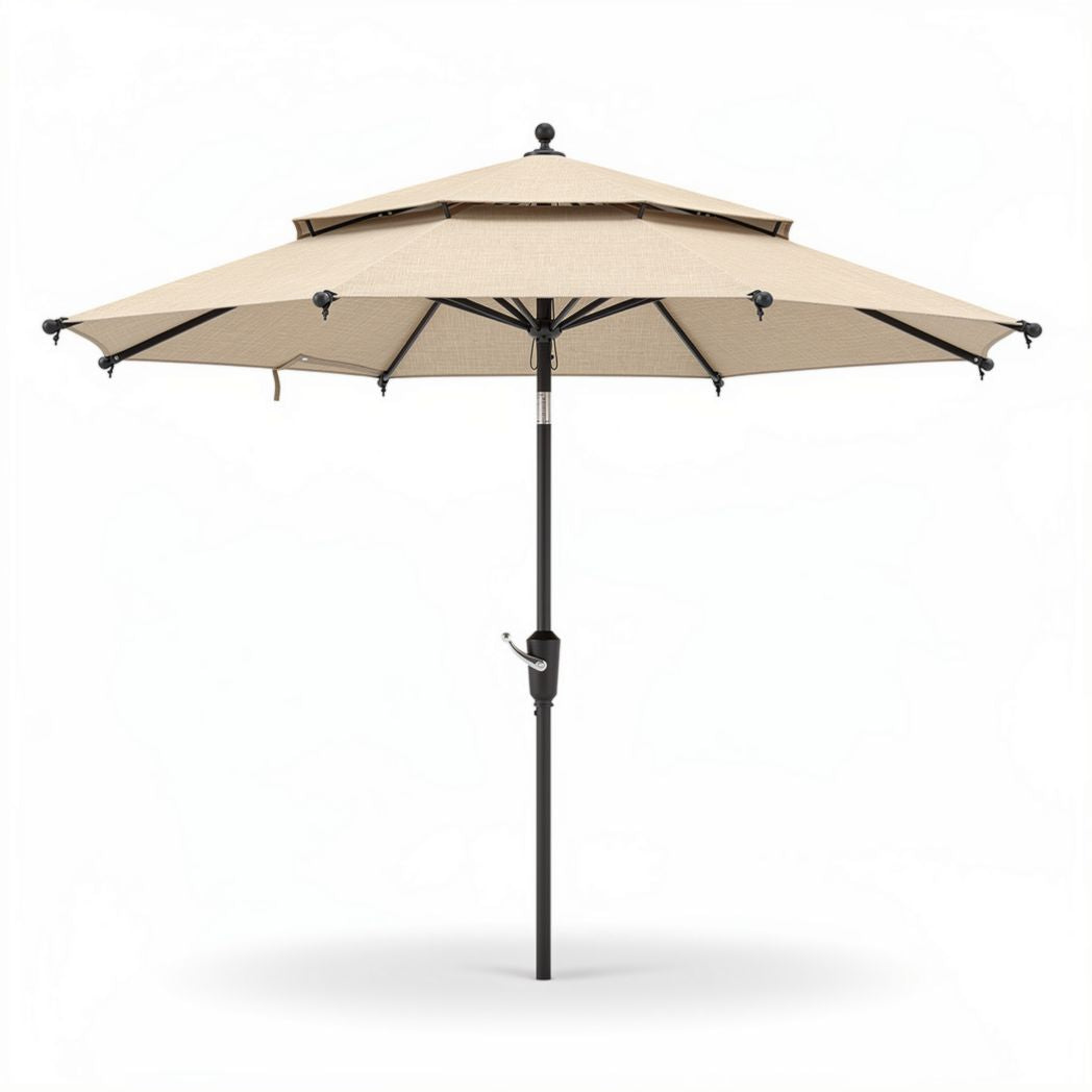 Ombrellone da giardino in alluminio con struttura in legno – 300 x 300 x 250 cm