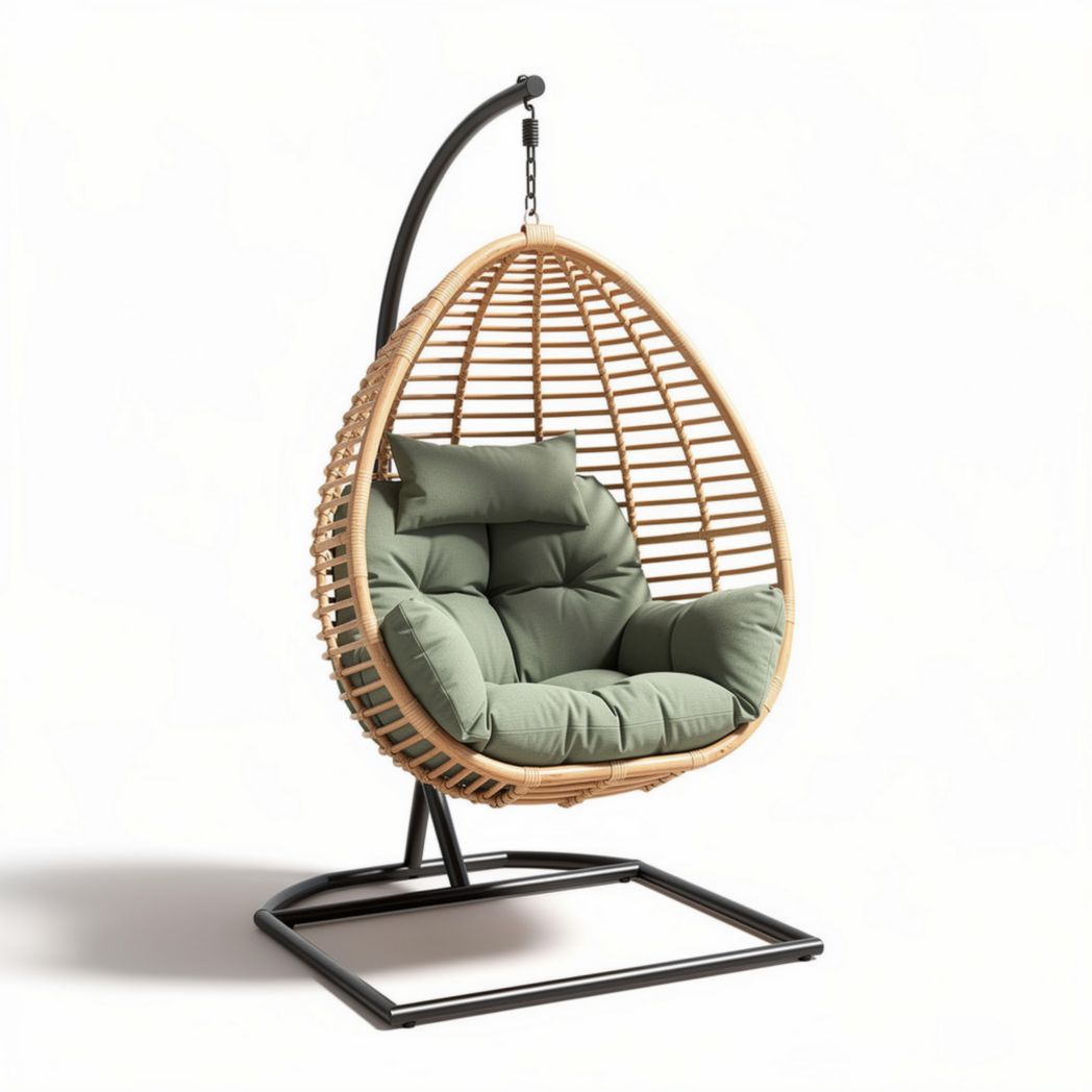 Poltrona sospesa in rattan per interni ed esterni – 100 x 80 x 120 cm