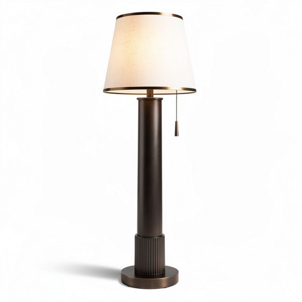 Lampada da terra in metallo con paralume in tessuto per illuminazione interna – 30 x 30 x 150 cm