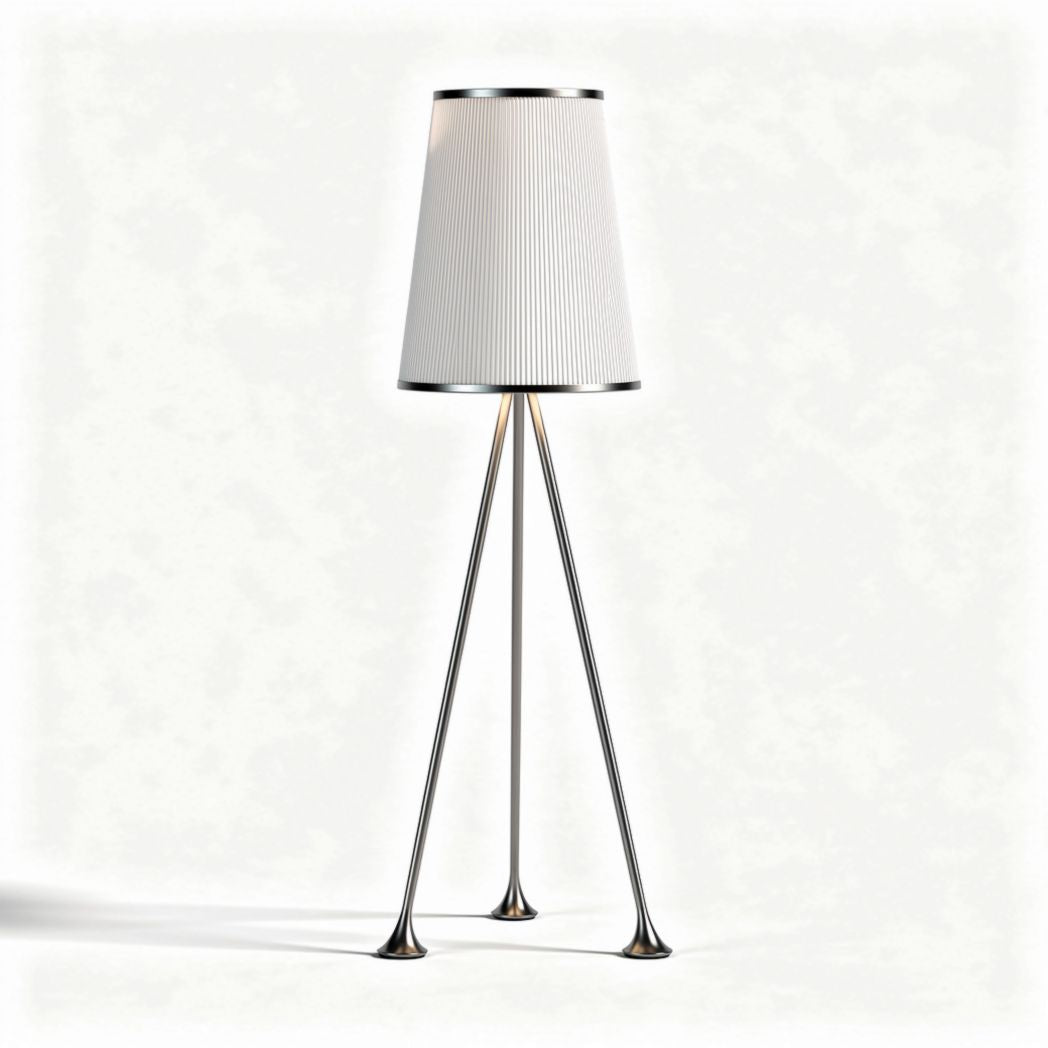 Lampada da terra con paralume in tweed per illuminazione domestica – 25 x 25 x 150 cm