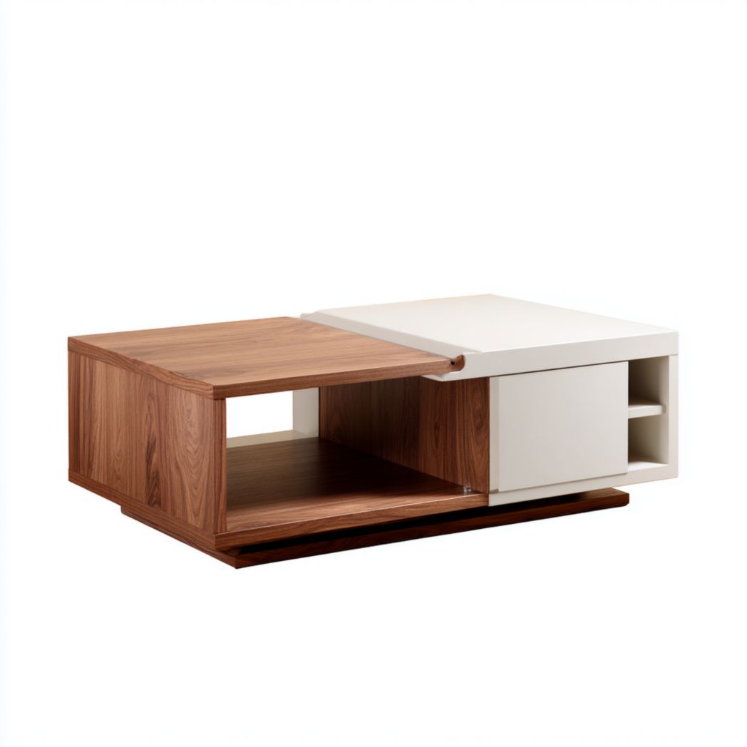 Tavolino da caffè in legno e metallo per soggiorno – 120 x 60 x 40 cm